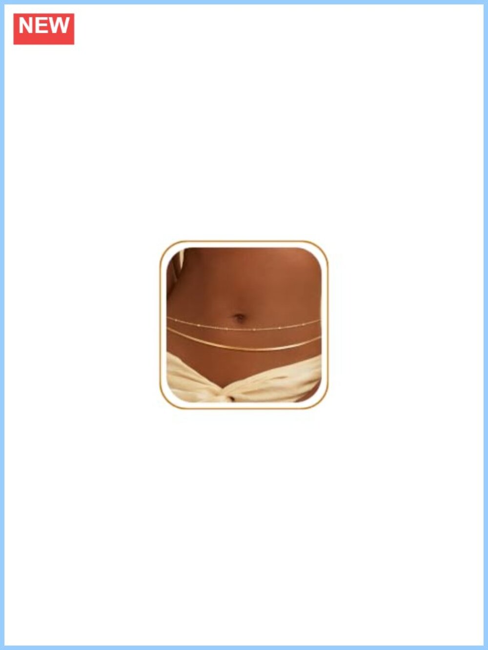 14K Gold Plated Layered Waist Chain Body Jewelry Adjustable